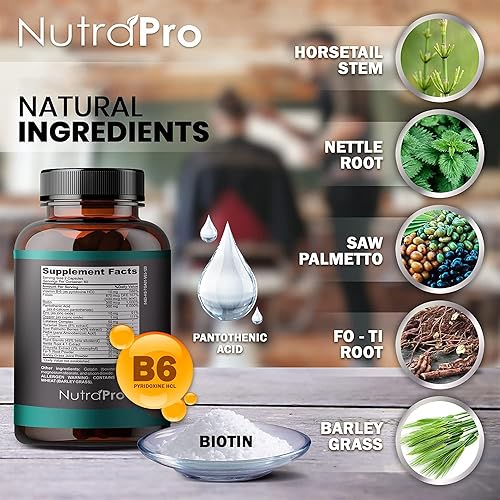 Miniatura 5 de Vitaminas para el crecimiento del cabello para hombres, píldoras contra la pérdida de cabello. Suplemento para el crecimiento del cabello y la barba