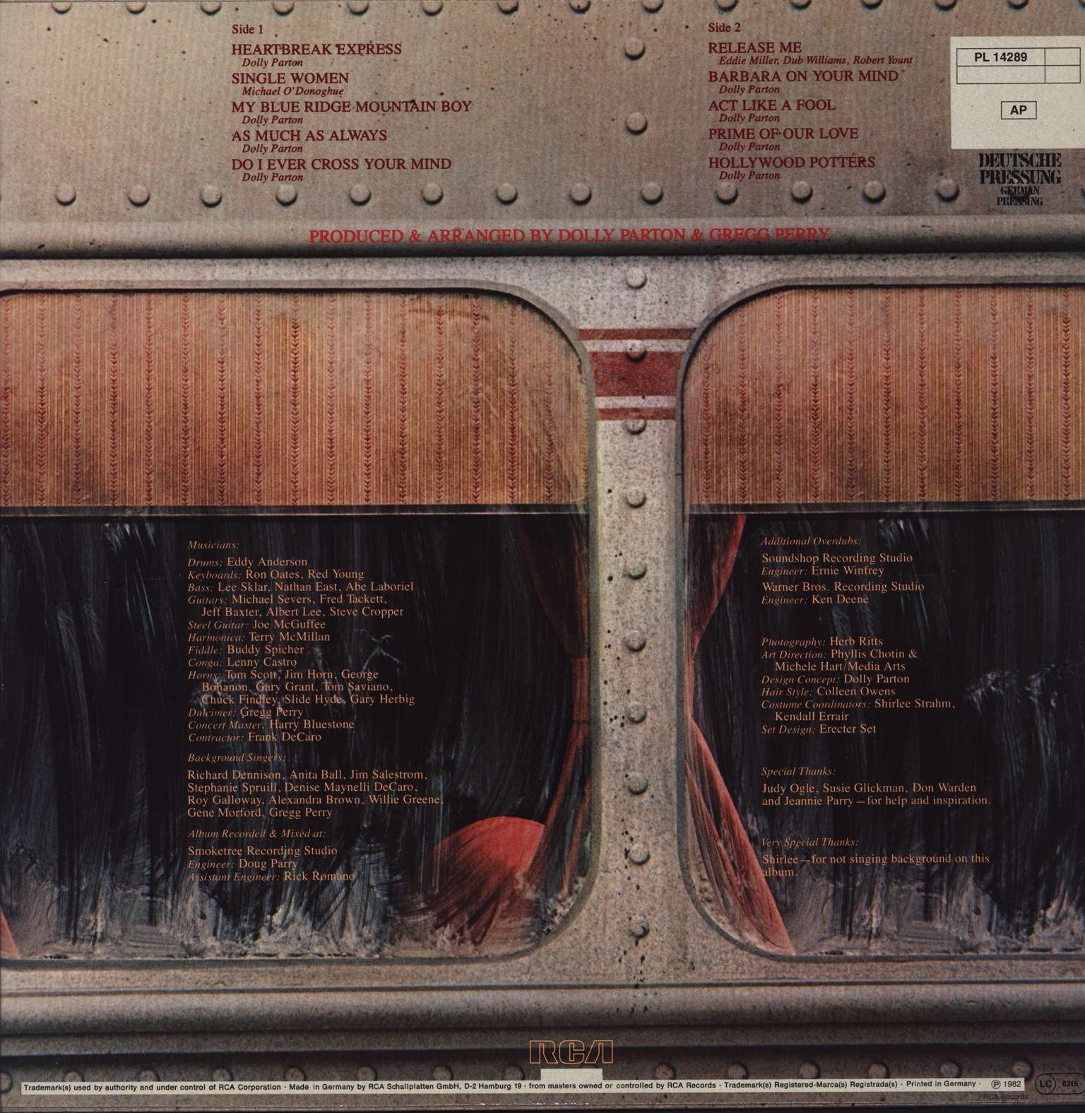 DOLLY PARTON-heartbreak express RCA (LP vinyl record)