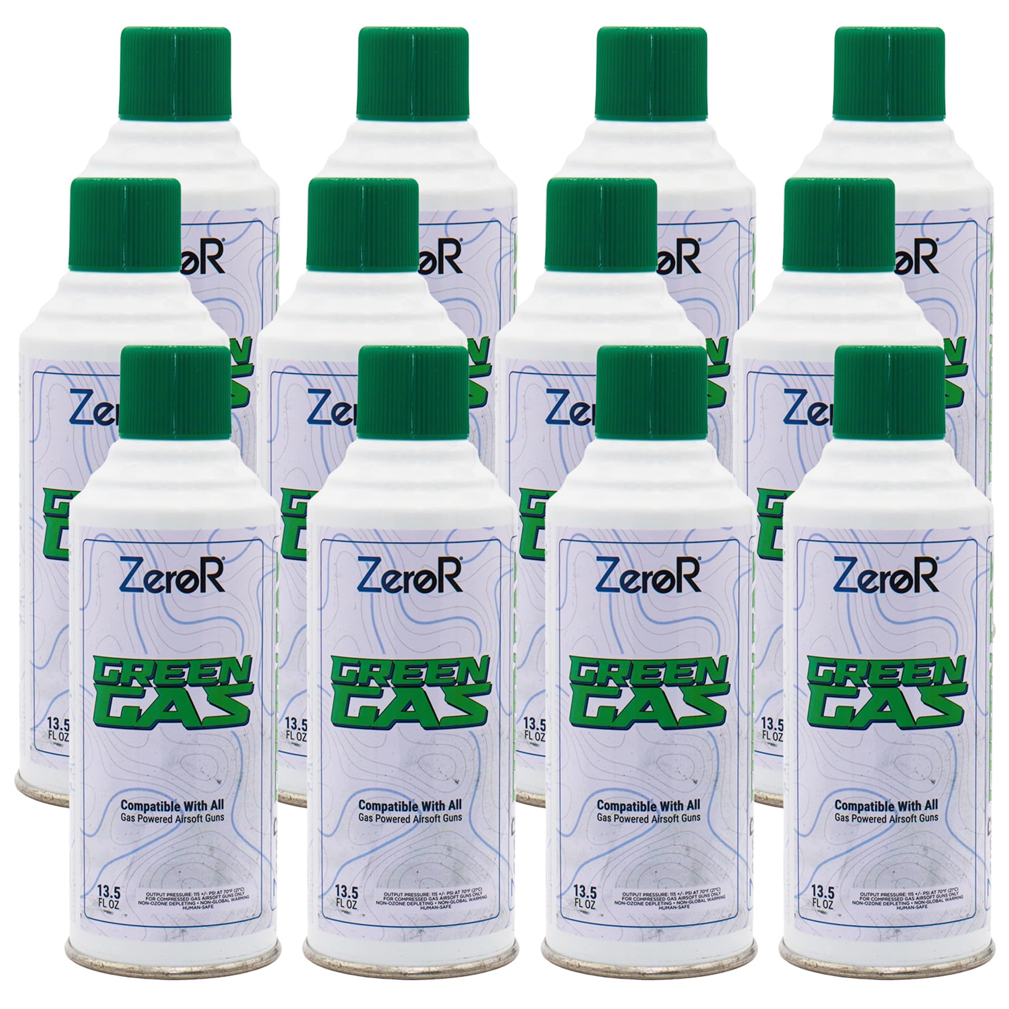 ZeroR® Green Gas | Fuel for Airsoft Pistols | 13.5 fl oz Each (11.8 oz by Total Weight)