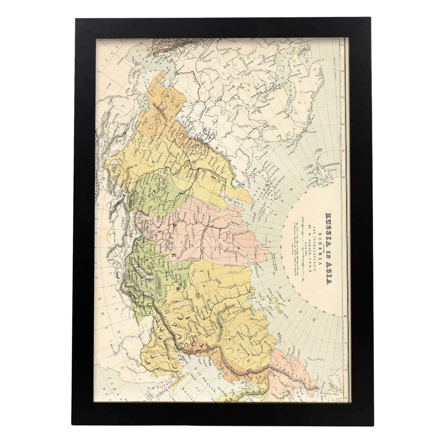Nacnic Vintage Map Of Russia In Europe Poster Art, Size A3 No Frame. Pictorical Style Print For The Decoration Of Living Room Walls, Bedrooms, Offices...