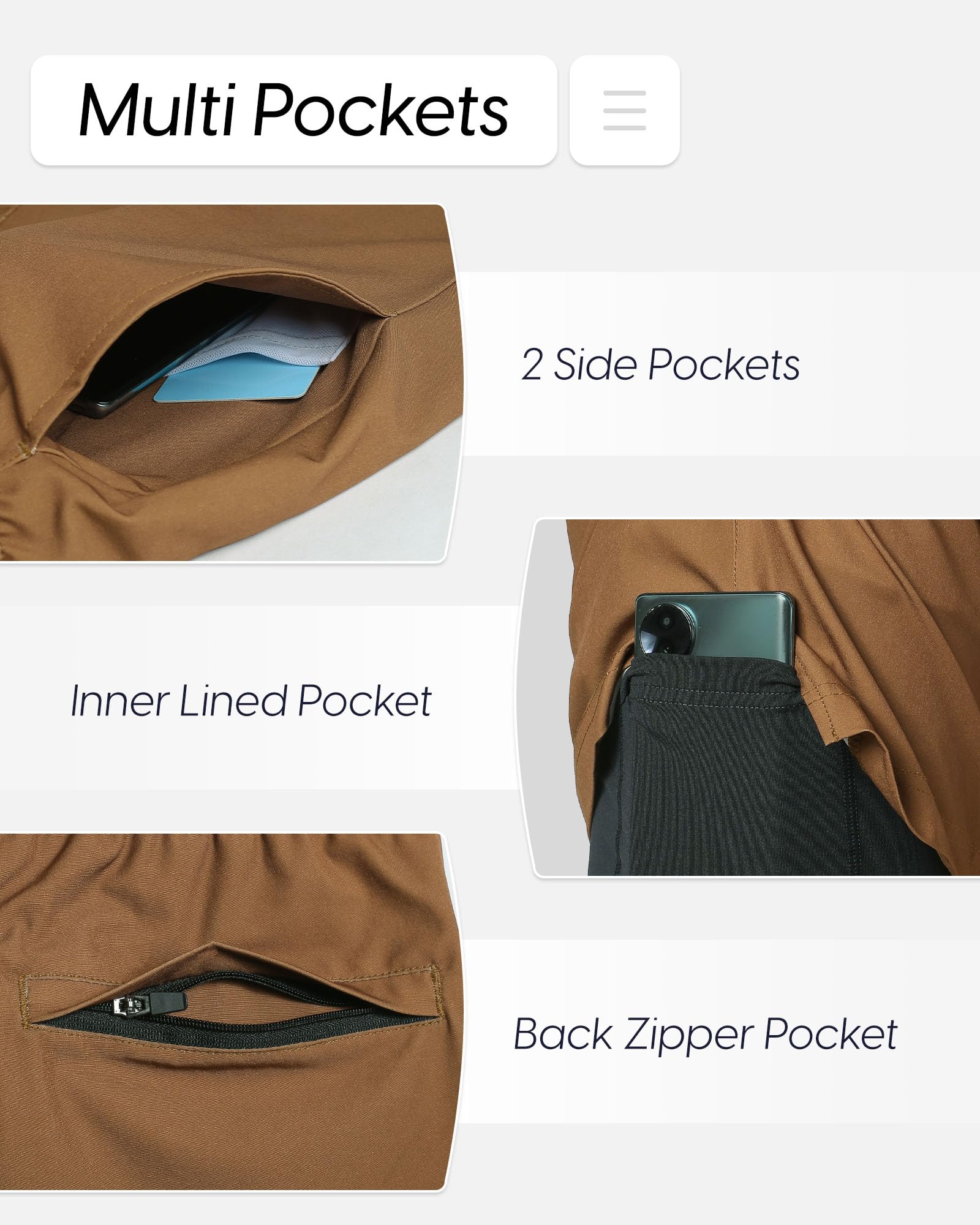 maamgic Traje de baño para Hombre de 5 Pulgadas con Forro de Malla de Secado rápido para Hombre, Pantalones Cortos de natación