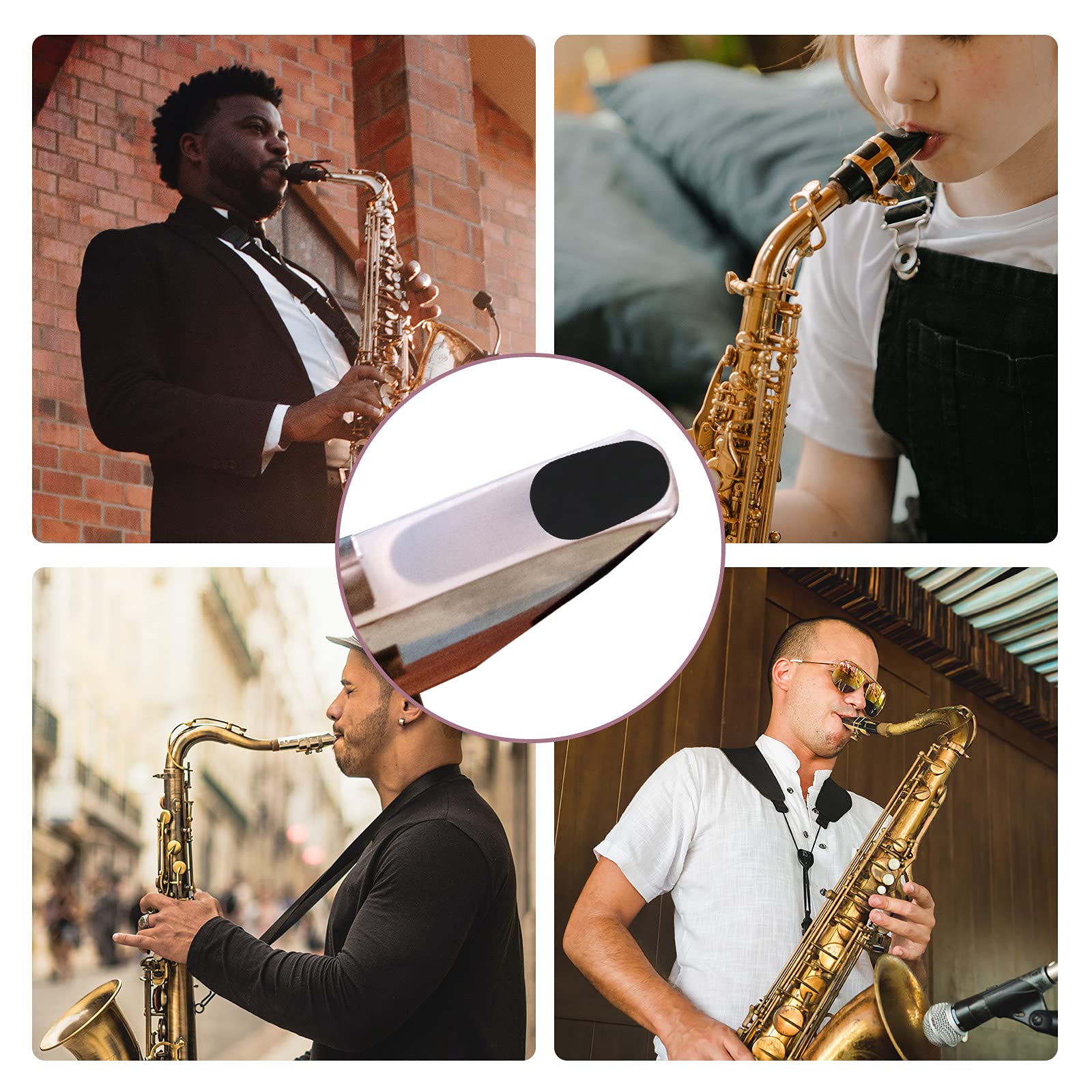 SAVITA 40 Stk 0,8 mm Dick Saxophon Mundstück Pads Gummi-Klarinettenkissen für Anfänger, Musiker, Saxophone und Klarinetten (Schwarz)