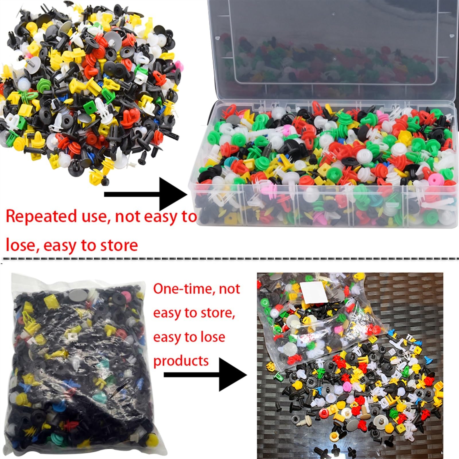 Schraubenzubehör 30 Arten Universal Mixed Auto Fastener Stoßstange Clips Retainer Niet Tür Panel Liner Für(1000pcs with 1tool)