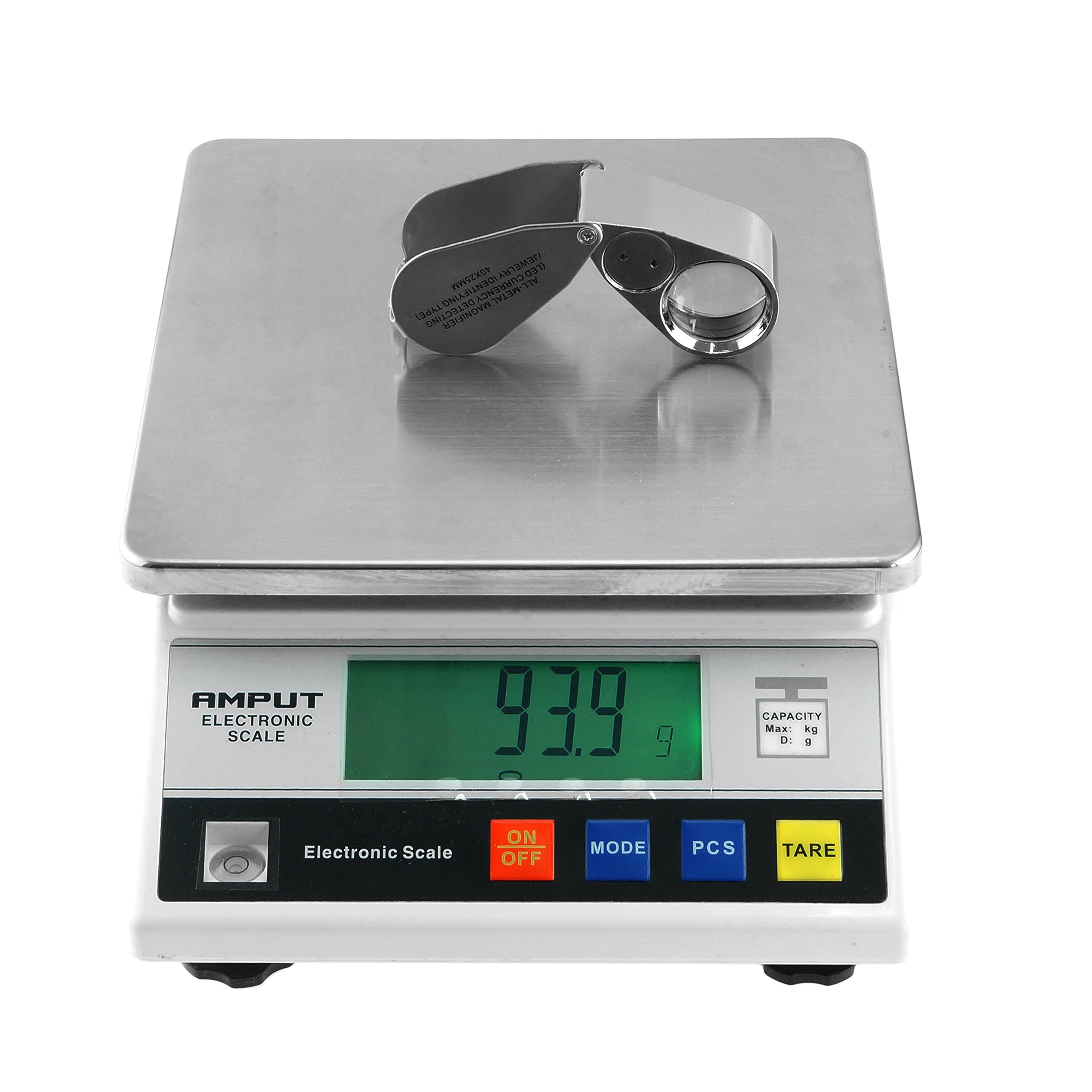 Kare & Kind 40X Illuminated Jeweler Loupe de Loupe UV LED avec Construction Métallique et Verre Optique Ensemble de détail (40X x 25 mm, Argent)