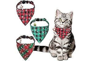 YUJUN 3Pack Christmas Bandana for Cats