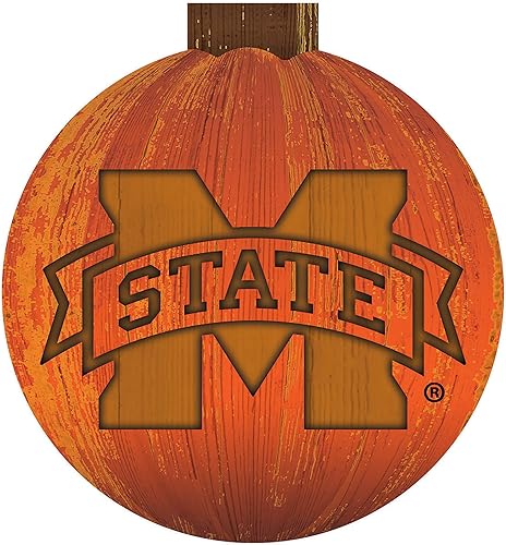 Fan Creations NCAA Mississippi State Bulldogs - Letrero unisex de 12 pulgadas de calabaza de Halloween, color del equipo, 12 pulgadas