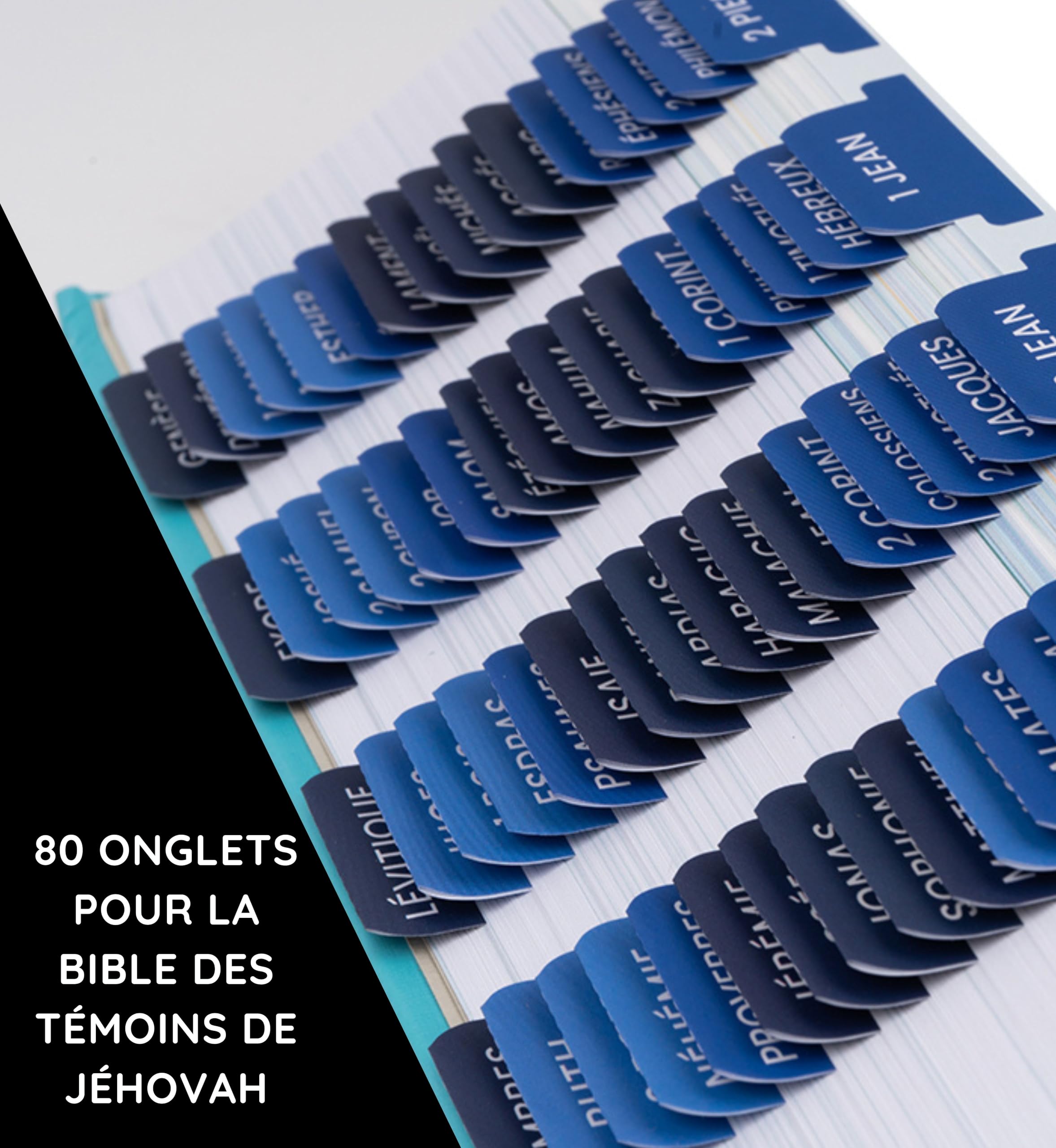 80 French Bible Tabs in Catholic, Protestant and Jehovah's Witness - Bible Divider in Liturgical Colours, Bookmark, Christian Label (NKJV) - Image 3