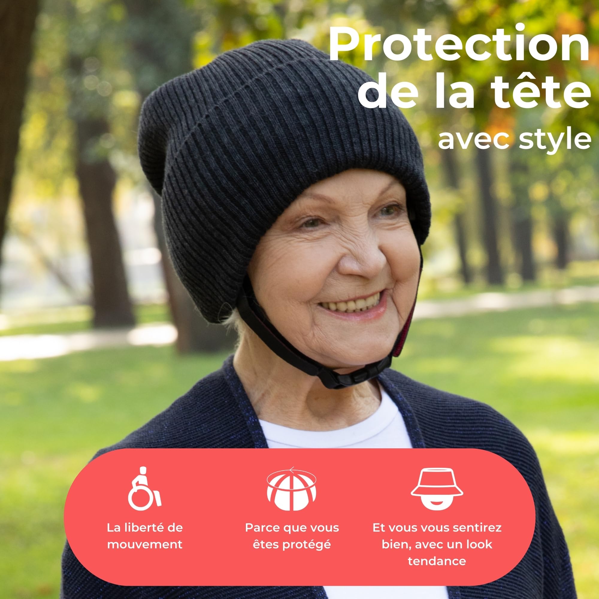 Ribcap Lenny Anthracite | Casque de Protection Souple | épilepsie, Chutes