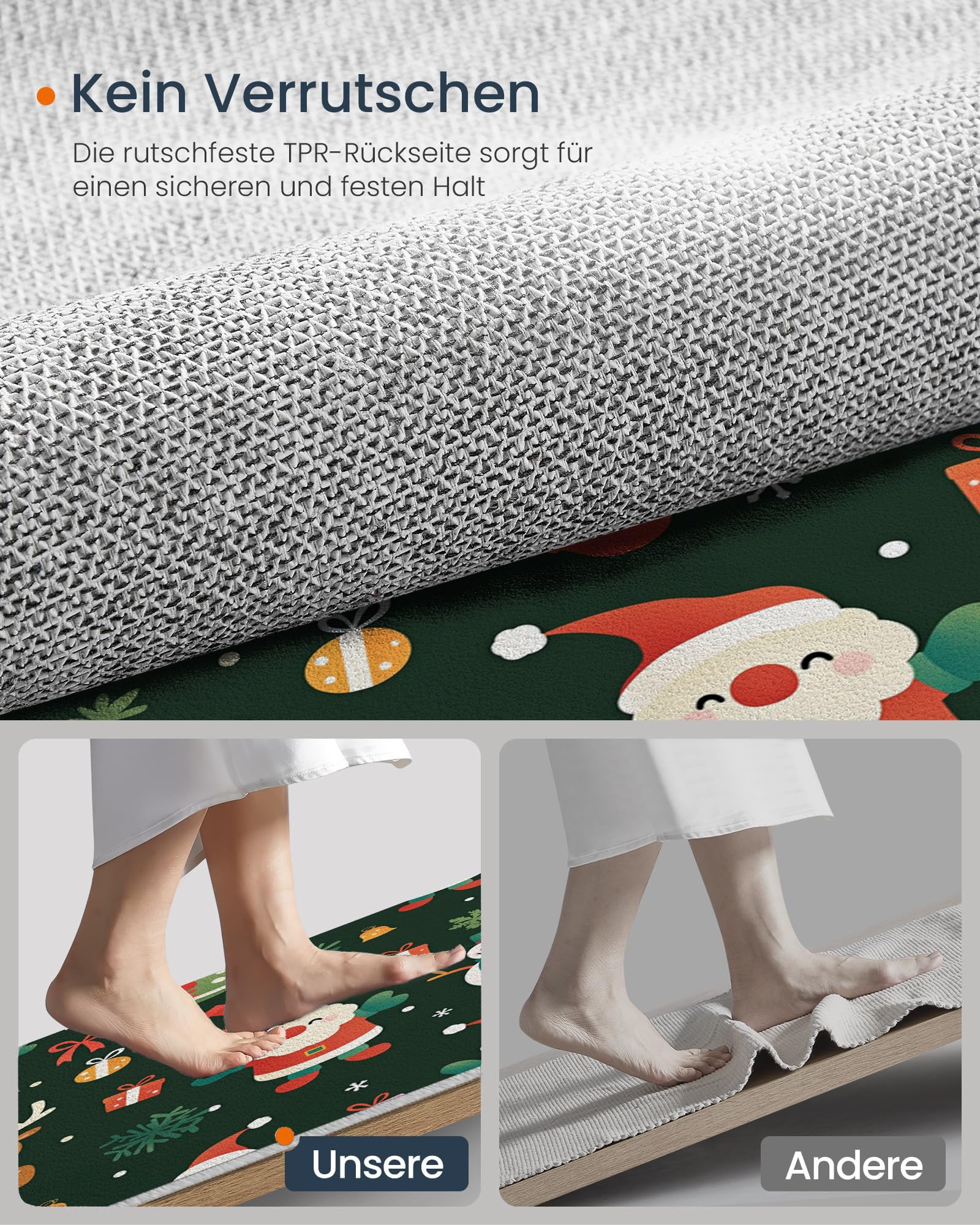 Felpudos Lavables con temática navideña para Interiores, con diseño de Papá Noel, Renos y muñecos de Nieve. Felpudos absorbentes Antideslizantes de Perfil bajo para Entrada, interi