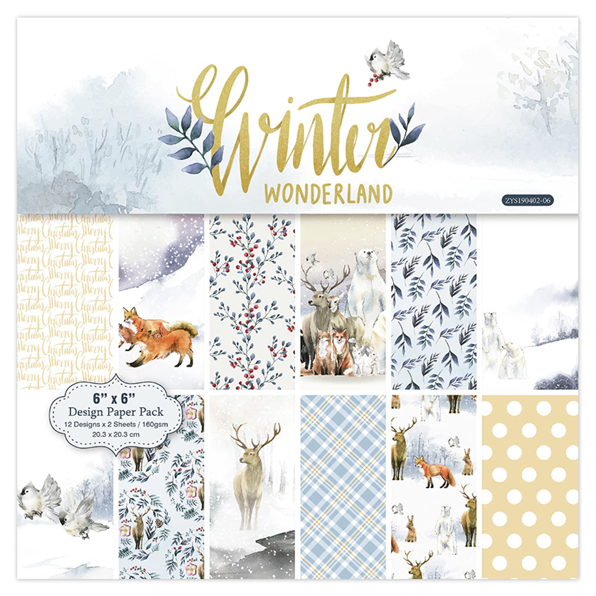 Buy VONDYU Cardstock Paper Pad,Winter Wonderland Pattern Scrapbook