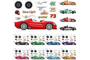 Race Car Themed Party Favors for Kids: 36 Sheets of Car Stickers