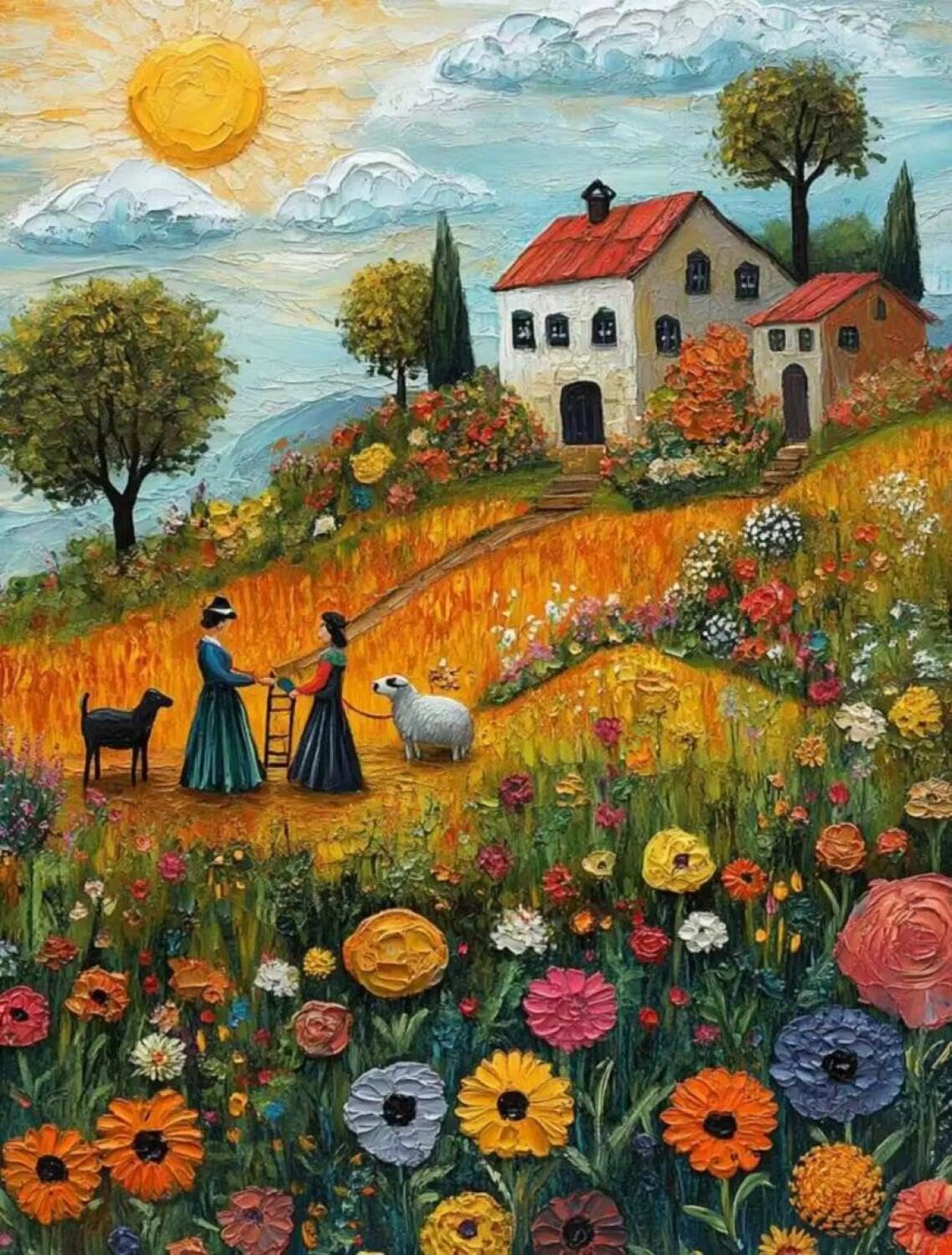 Rqwybcaxn Bead Cross Stitch Kits Fairy Tale Town 40x50cm