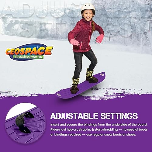 Miniatura 2 de The Original Geospace Sledsterz Kids - Snowboard para principiantes para diversión de invierno en la nieve, con fijaciones ajustables Step para