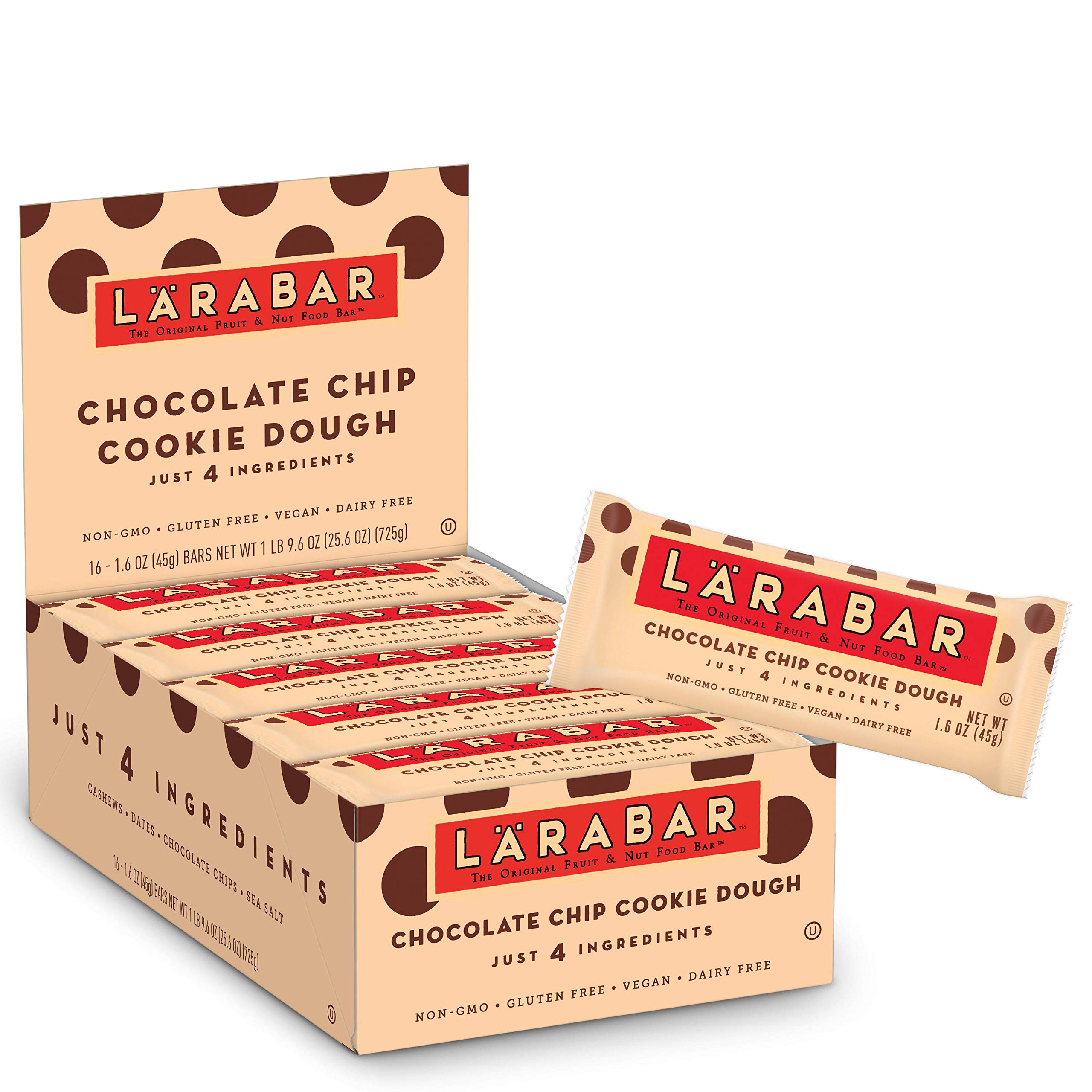 Larabar Chocolate Chip Cookie Dough Snack Bar by General Mills – Pack of 4