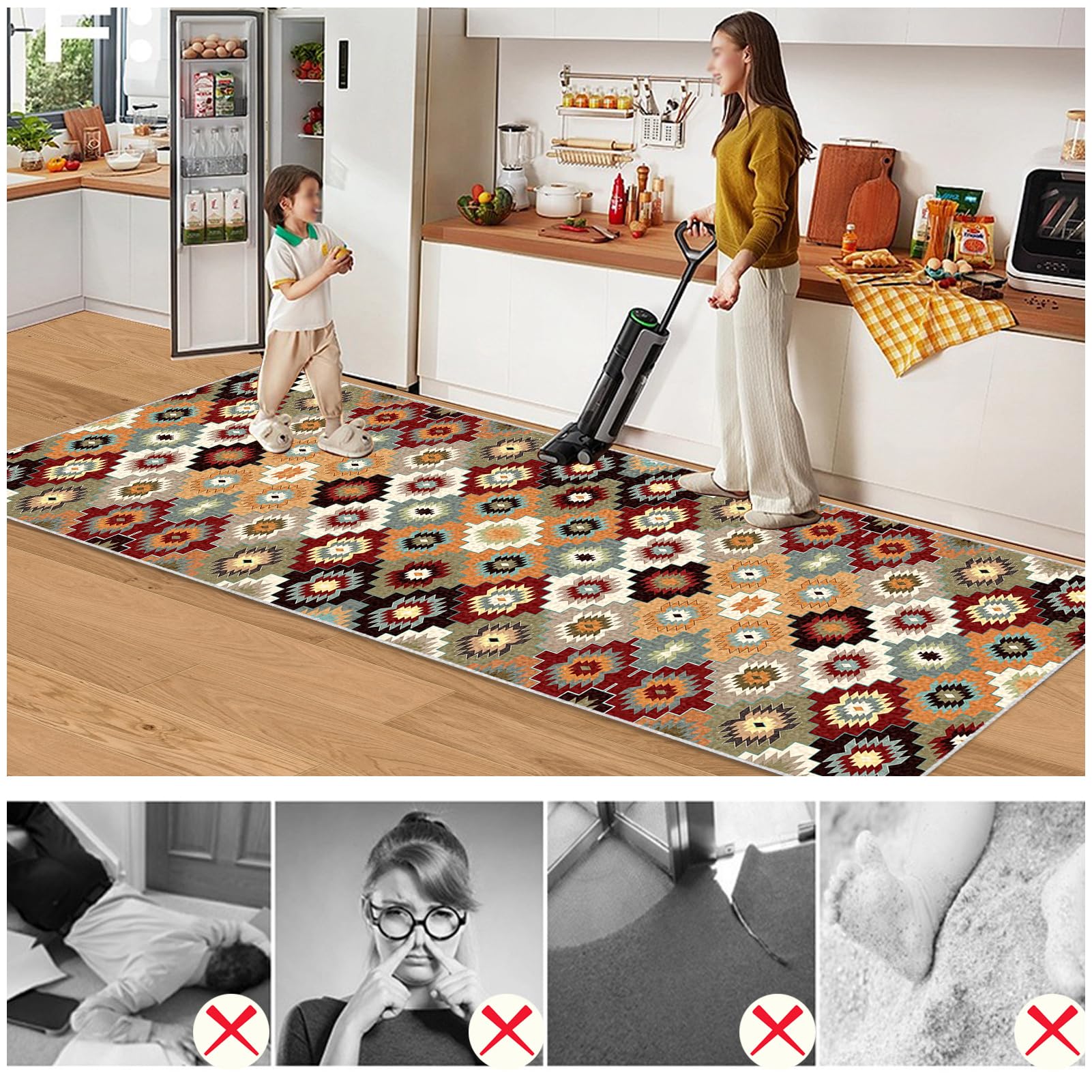 Dywan Długi Korytarz 40 x 300 cm Dywan Chodnik Kuchenny Antypoślizgowy Dywan Chodnik Chodnik Antypoślizgowy Zmywalny Dywan Kuchenny Do Wejścia, Korytarza, Sypialni