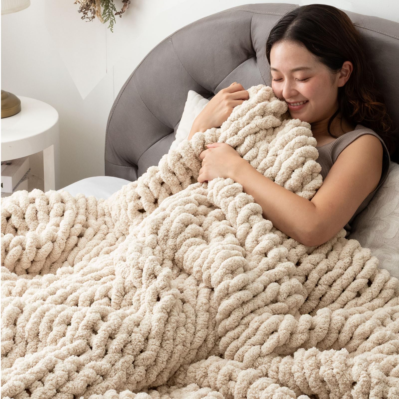 Amazon｜タンスのゲン ブランケット 手編み【moket 】セミダブル