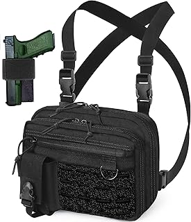 Conceal Carry Sling Bag Tactical Vest Rig Pack Chest Backpack Admin Pouch IFAK Tool Holde (Black) - DegeTMVe