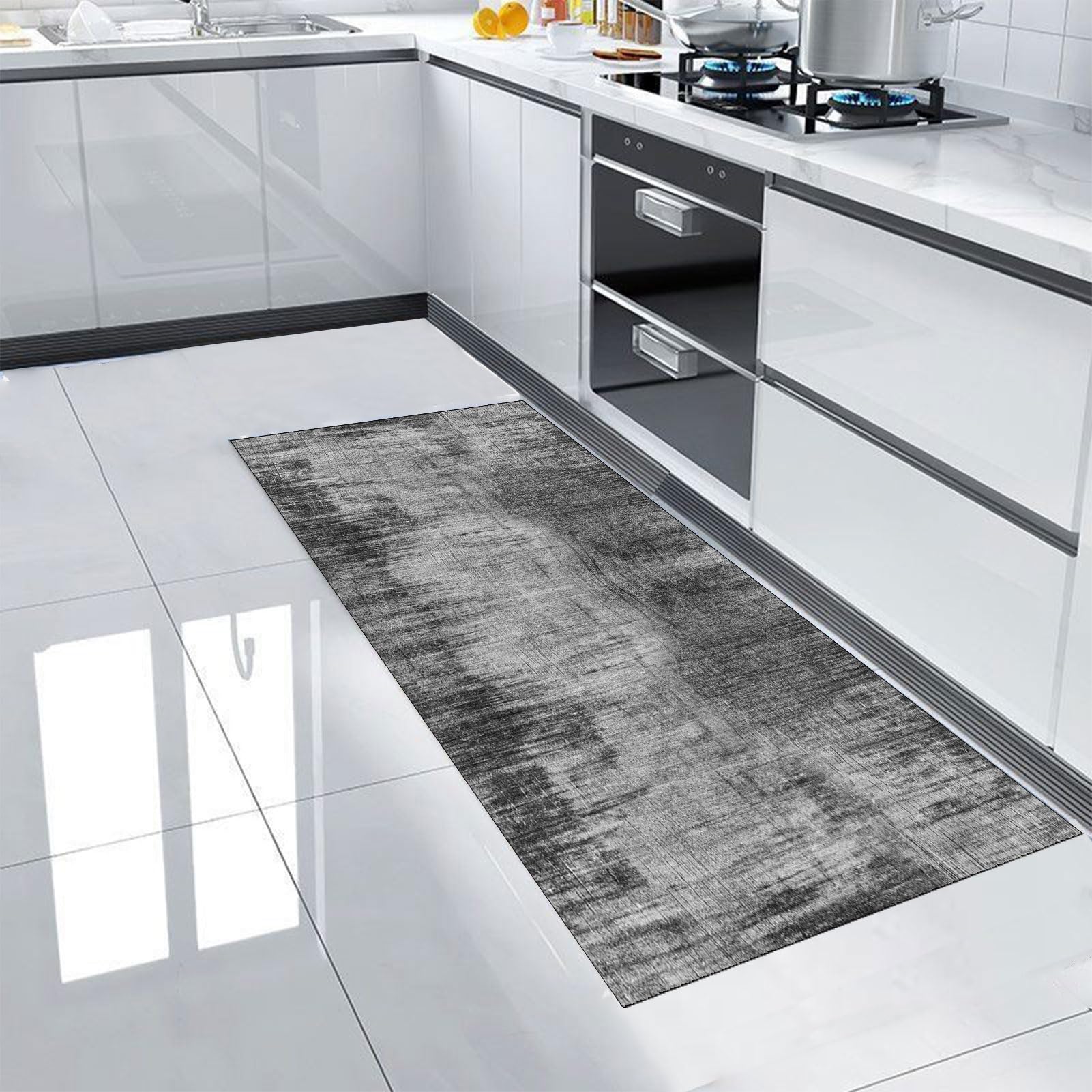 Tapis de cuisine moderne lavable pour sublimer l'espace évier et le salon