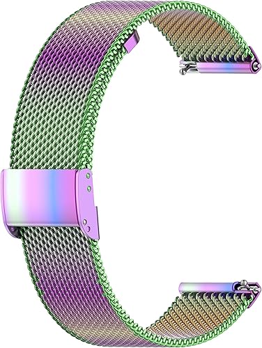 Miniatura 5 de E ECSEM Correa de reloj compatible con Fossil Gen 6 1.654 in/Gen 5E 1.654 in/Gen 4 Q Venture HR/Charter HR pulseras de 0.709 in de malla tejida de