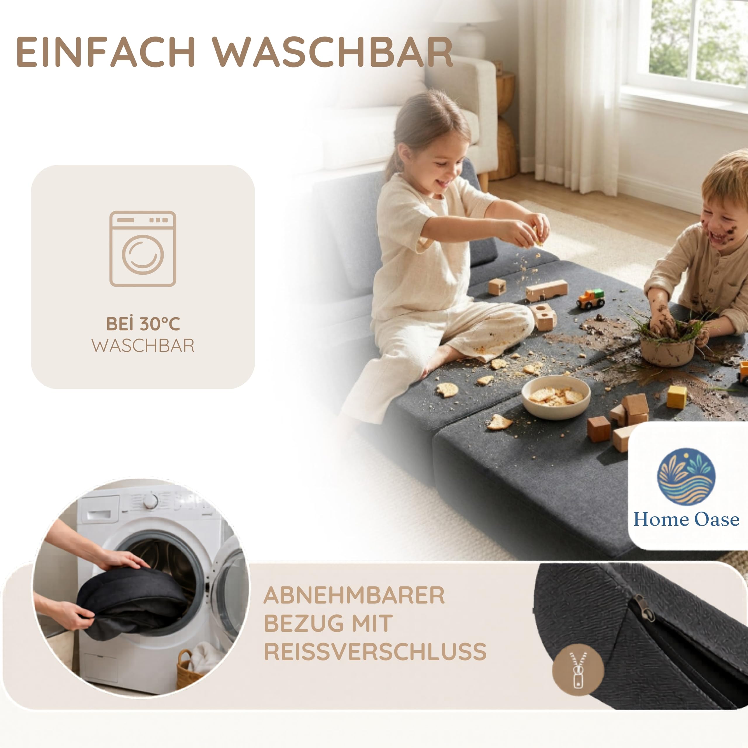 Klappbare Matratze | 190x60x7 cm | Waschbarer Bezug für einfache Reinigung | Klappmatratze mit Viscoschaum - Faltmatratze für Gäste | Auch als Klappmatratze Kinder für Übernachtungen geeignet