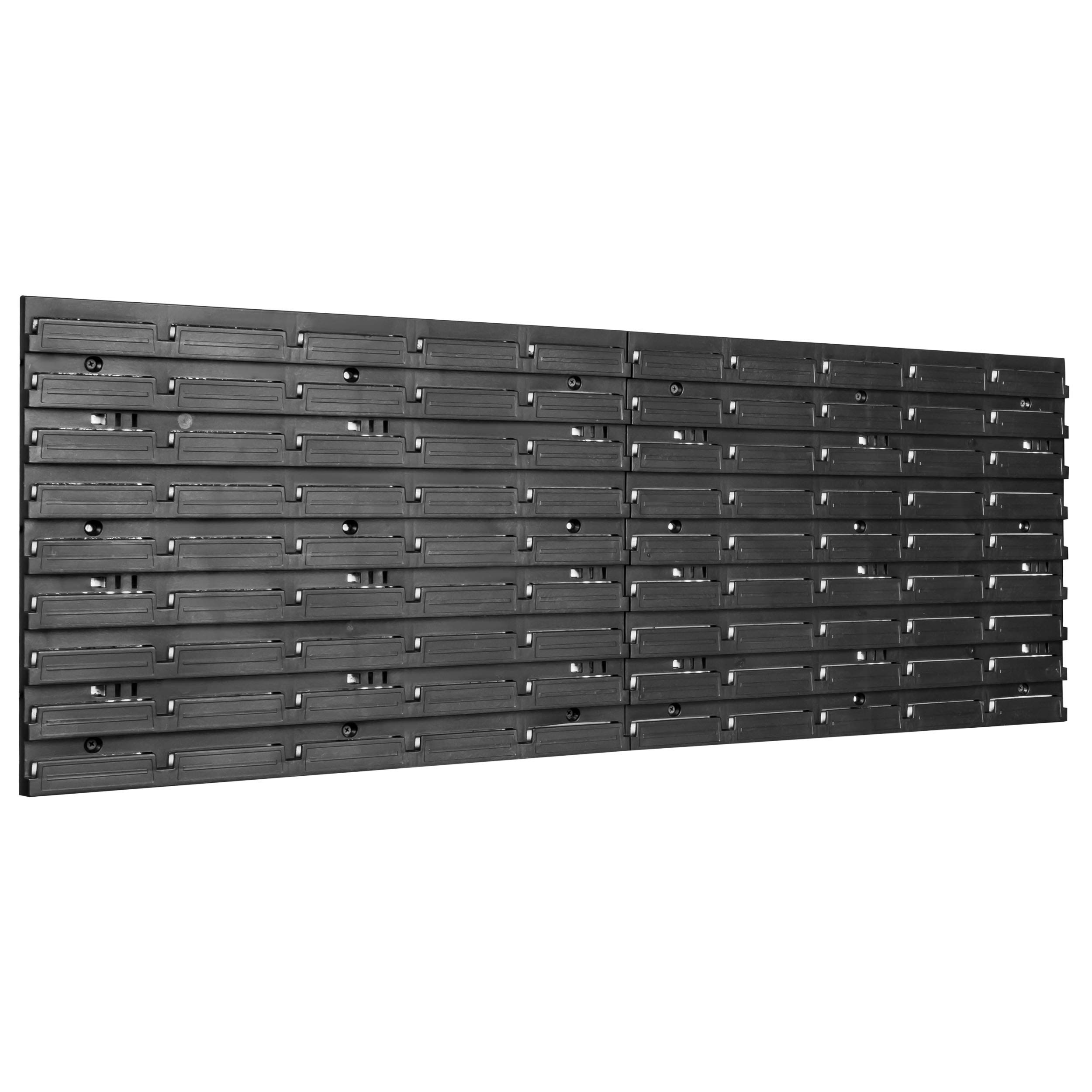 Opslagsysteem wandrek 1152 x 390 mm, 70 stuks. Box, stapelboxen