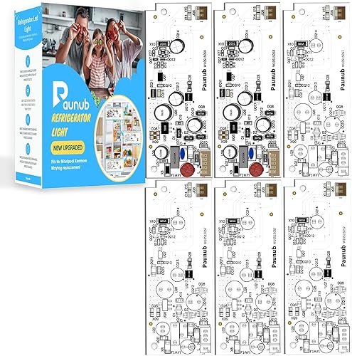 Repuesto de luz LED para refrigerador W10515058 W10515057 compatible con Whirlpool Kenmore Maytag, cubierta de plástico no incluida, 6 unidades en