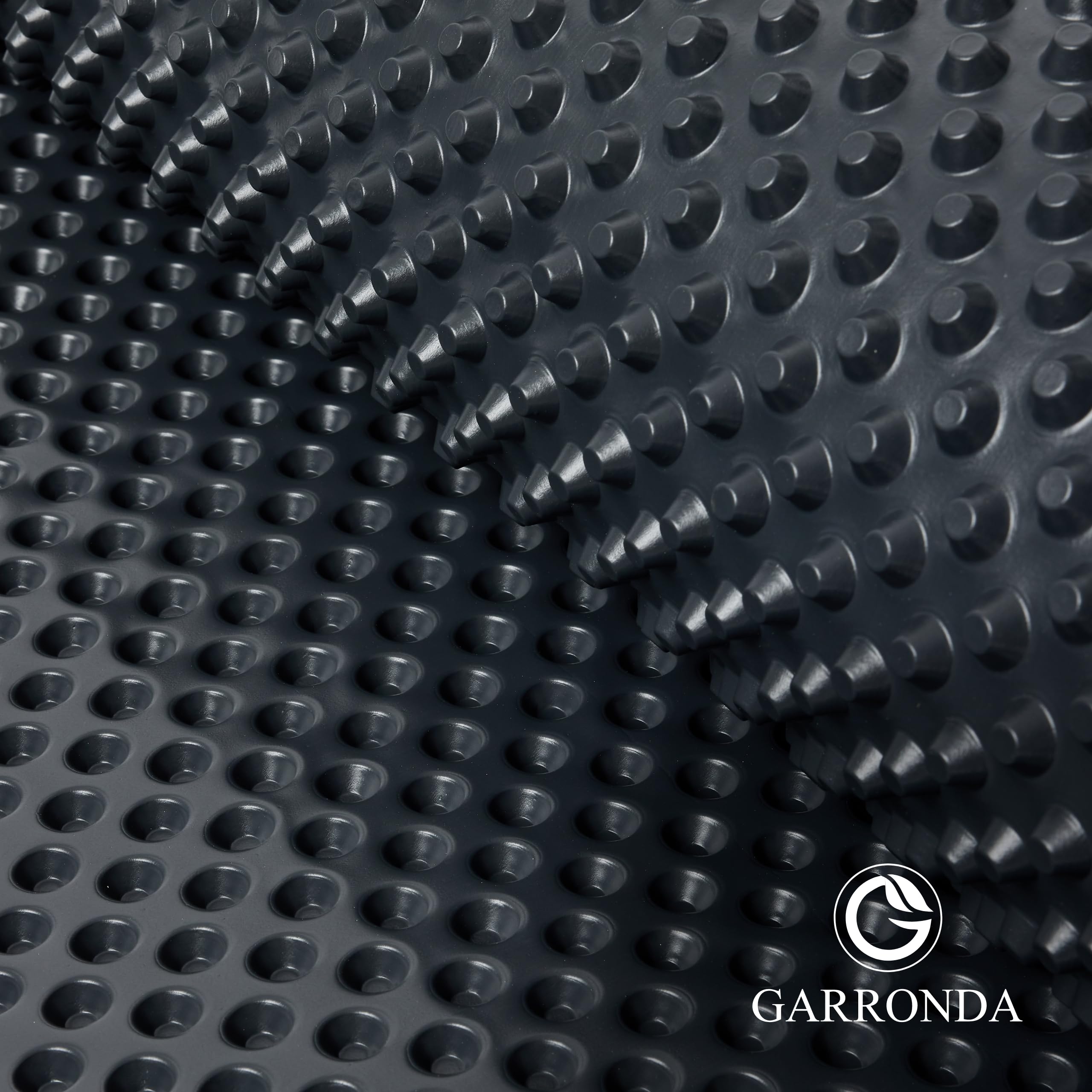 Garronda Noppenfolie 0,5 m x 5 m aus HDPE 400 g/m² mit hoher Druckfestigkeit - Mauerschutz und Bauwerksabdichtung - Drainagebahn für Keller, Grundmauern, Hochbeet - Feuchtigkeitssperre GD-0160