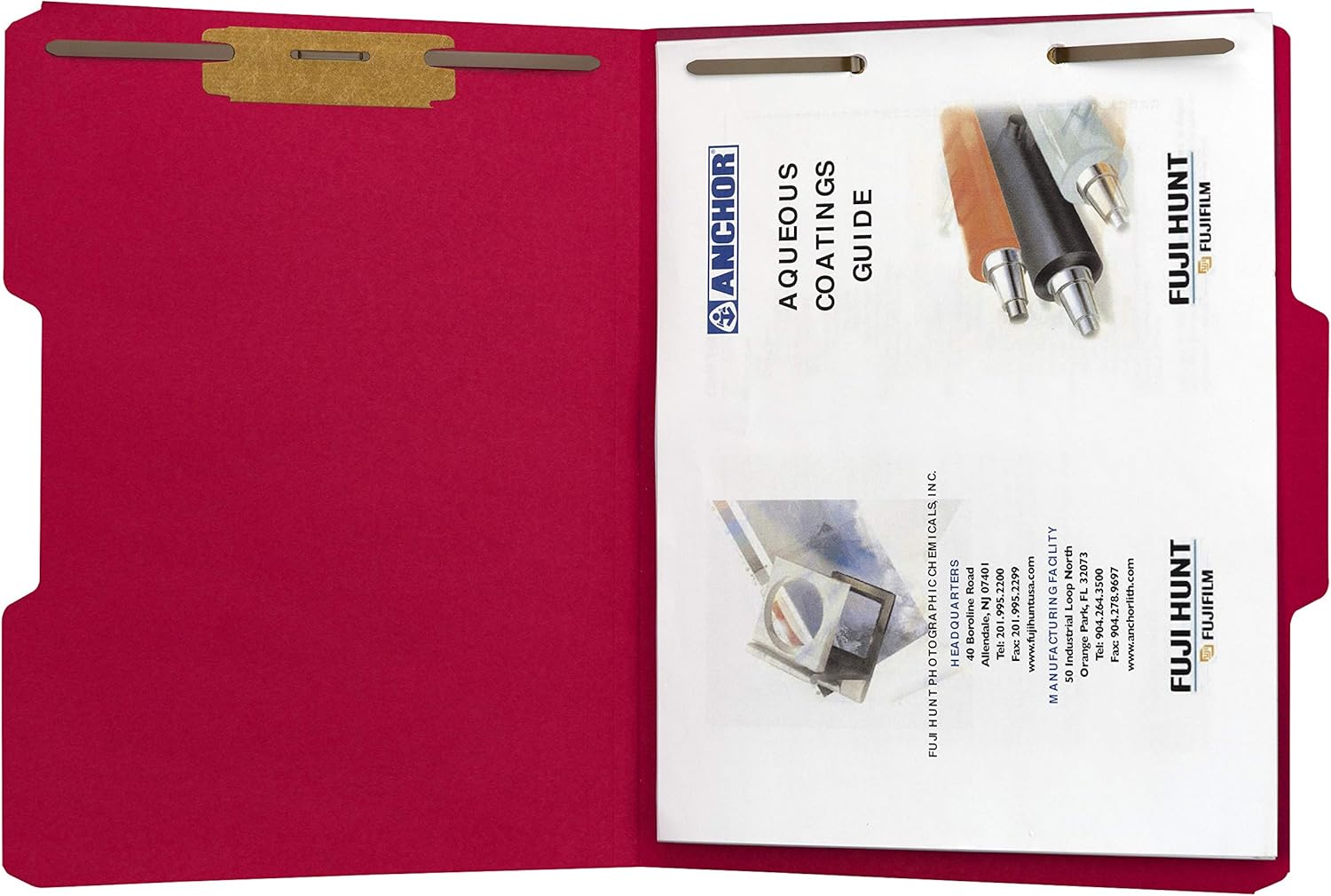 The File King Red File Folder with 2" Fasteners | Letter Size - Box of 50 | Two Durable Prongs | 1/3 Cut Top Tab | Position 1 & 3 | Organize Paperwork, Reports and Legal Files : Office Products