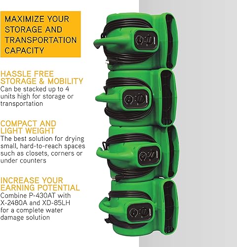 Miniatura 5 de XPOWER P-430AT Pro 13 HP 2000 CFM - Motor de aire centrífugo de 13 HP 2000 CFM secadora de alfombra ventilador de suelo ventilador cadena de