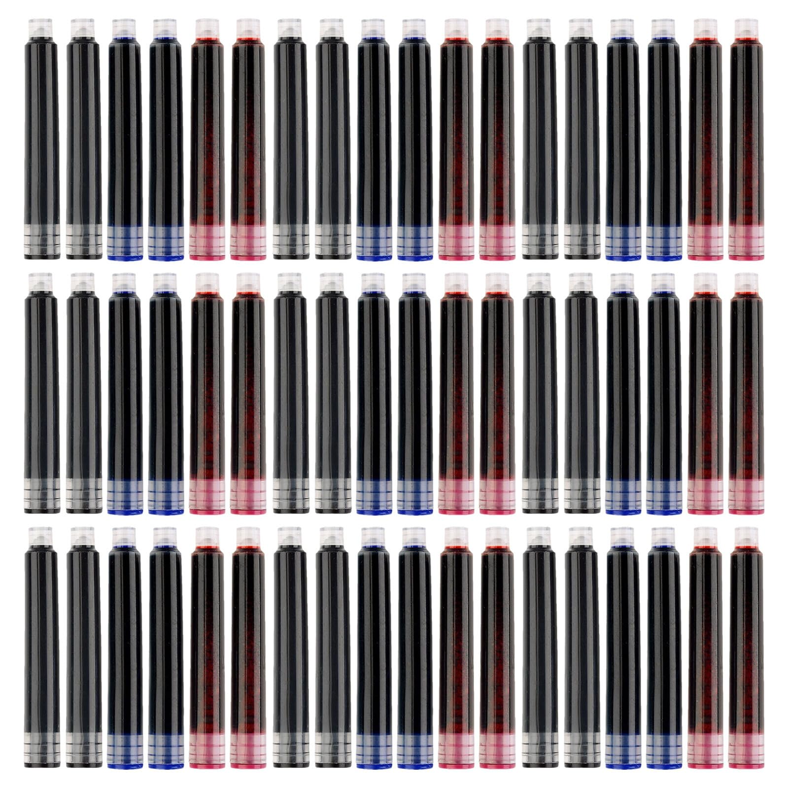 450 Unidades Cartuchos de Tinta para Pluma Estilográfica de 3.4 Mm de Diámetro, Compatibles Generales, Colores Azul, Negro y Rojo, Suministro de Tinta Estable para Reuniones y