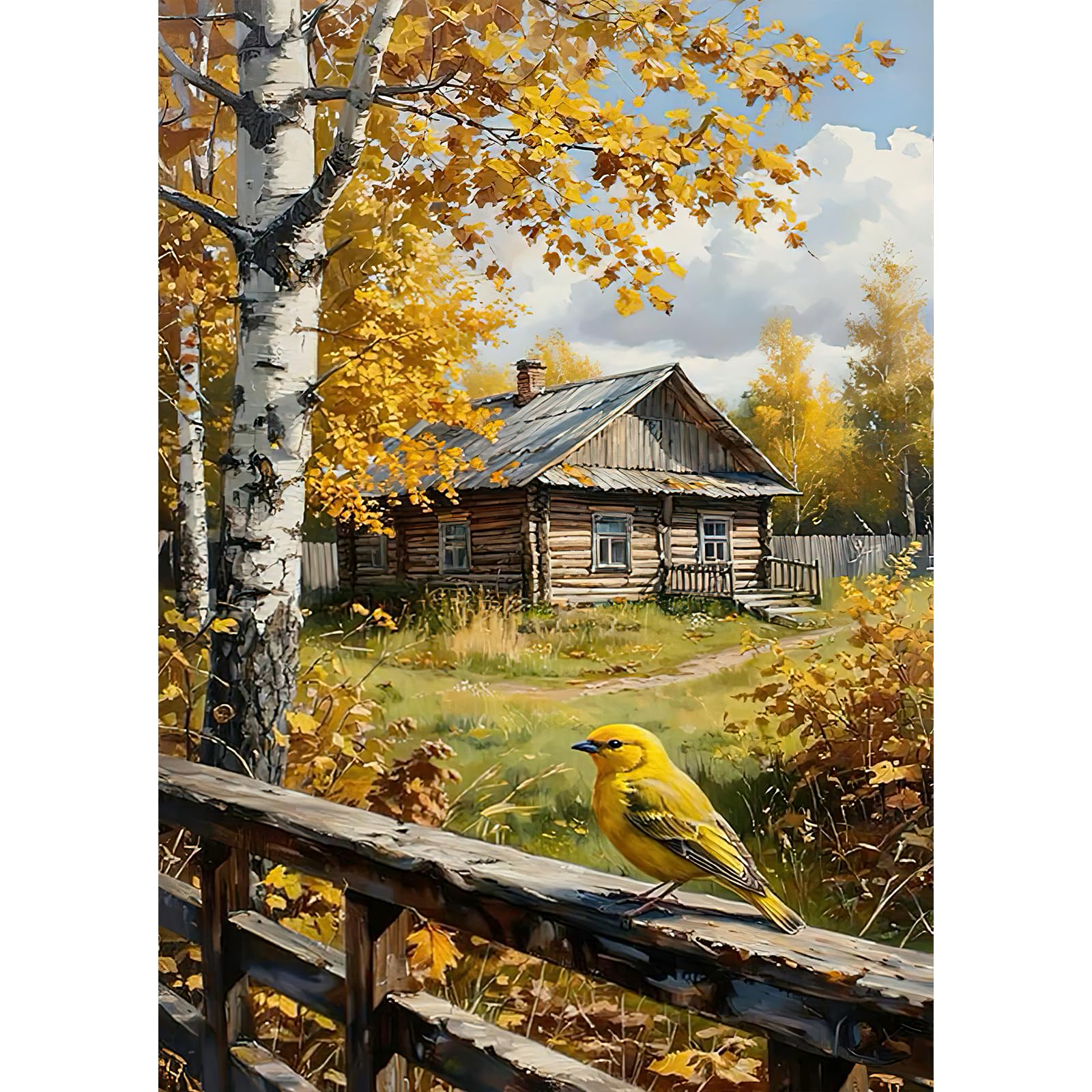 Auremi Nature Diamond Painting Kits for Adults, 5D House Diamond Art Kits Round Full Drill Diamond Painting Kits Picture Crystal Art for Home Decor 30x40cm
