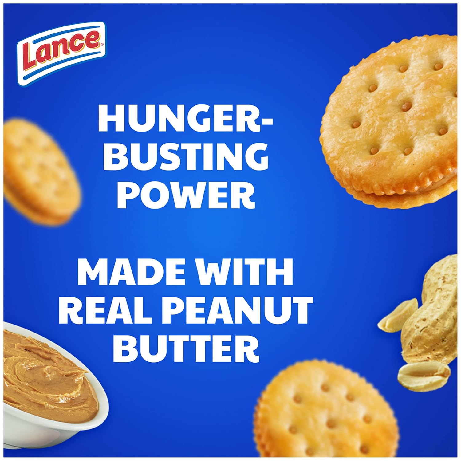 Lance Sandwich Crackers, Toasty Peanut Butter, 8 Individually Wrapped Packs, 6 Sandwiches Each (Pack of 14)