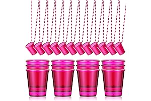 Pink Plastic Shot Glass Necklace