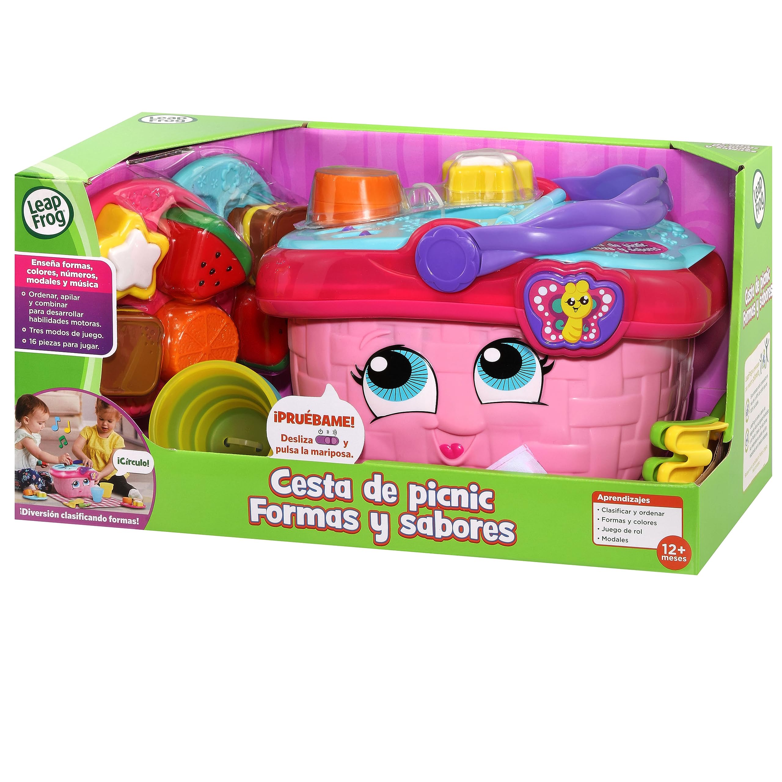 Leapfrog VTech - Cesta de Picnic Formas y sabores, Juguete encajable para niños +1 año, Aprende a clasificar, Ordenar, Modales, Versión ESP