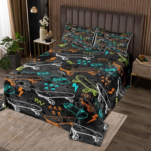 Miniatura 9 de Juego de ropa de cama de 3 piezas de dinosaurio para mujer, ropa de cama ligera de árboles y hojas, juego de colcha de animales coloridos, colcha de
