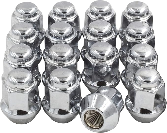 Wheel Accessories Parts Set of 16 Chrome 3/8 ATV Lug Nuts 17mm Hex Cone Seat Fits