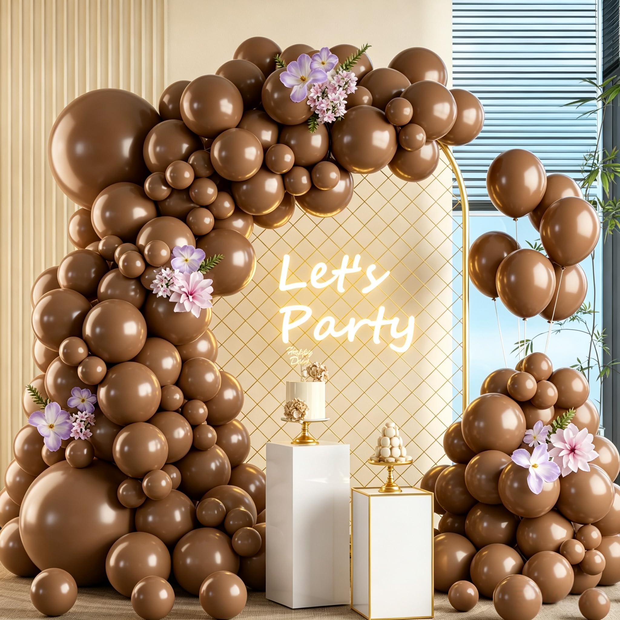 Brown Balloons,105pcs Brown Balloons Garland Arch 18 12 10 5 Inch Different Sizes Latex Balloon Browns Balloons for Balloon Garland Arch Birthday Party Decoration Gender Reveal Baby Shower