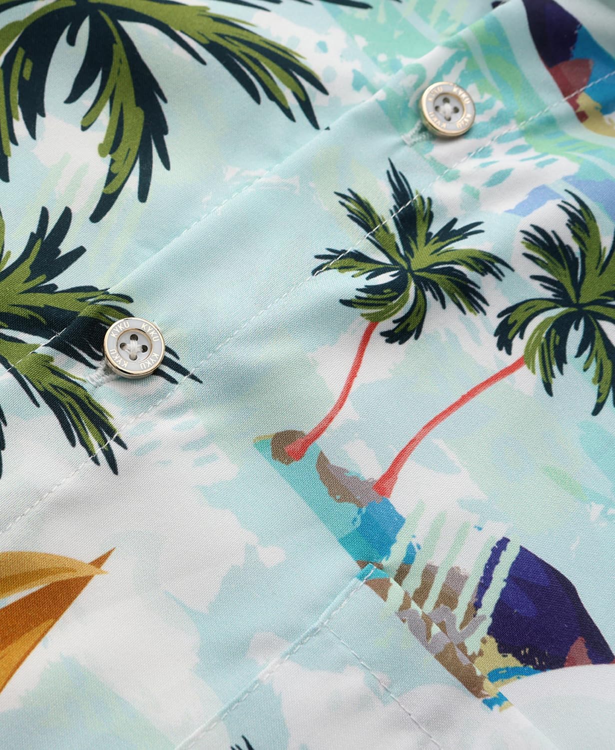 KYKU Hawaiian Shirt for Men: Beach Vacation Summer Short Sleeve Button Down Mens Shirts Casual Stylish - Image 6