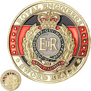 5 Commemorative Coin Queen Elizabeth II,Gold Plated Memorial Collectible Royal Engineers Beach | Memorial Gold Plated Coin...