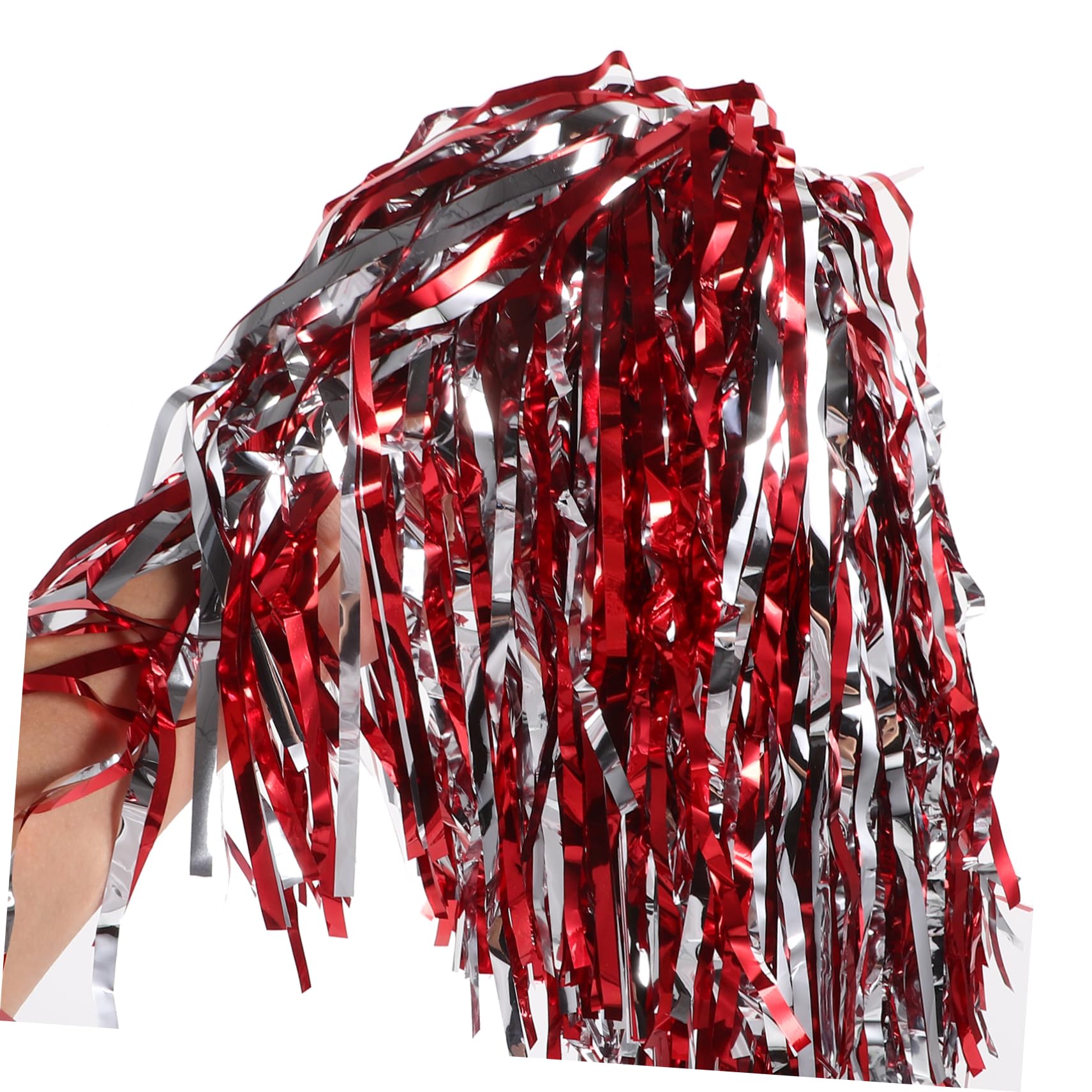 Mikikit Cheerleading Accessories 4pcs Plastic Pom Poms Eye-catching Bright Colors for Dance Sports Parties