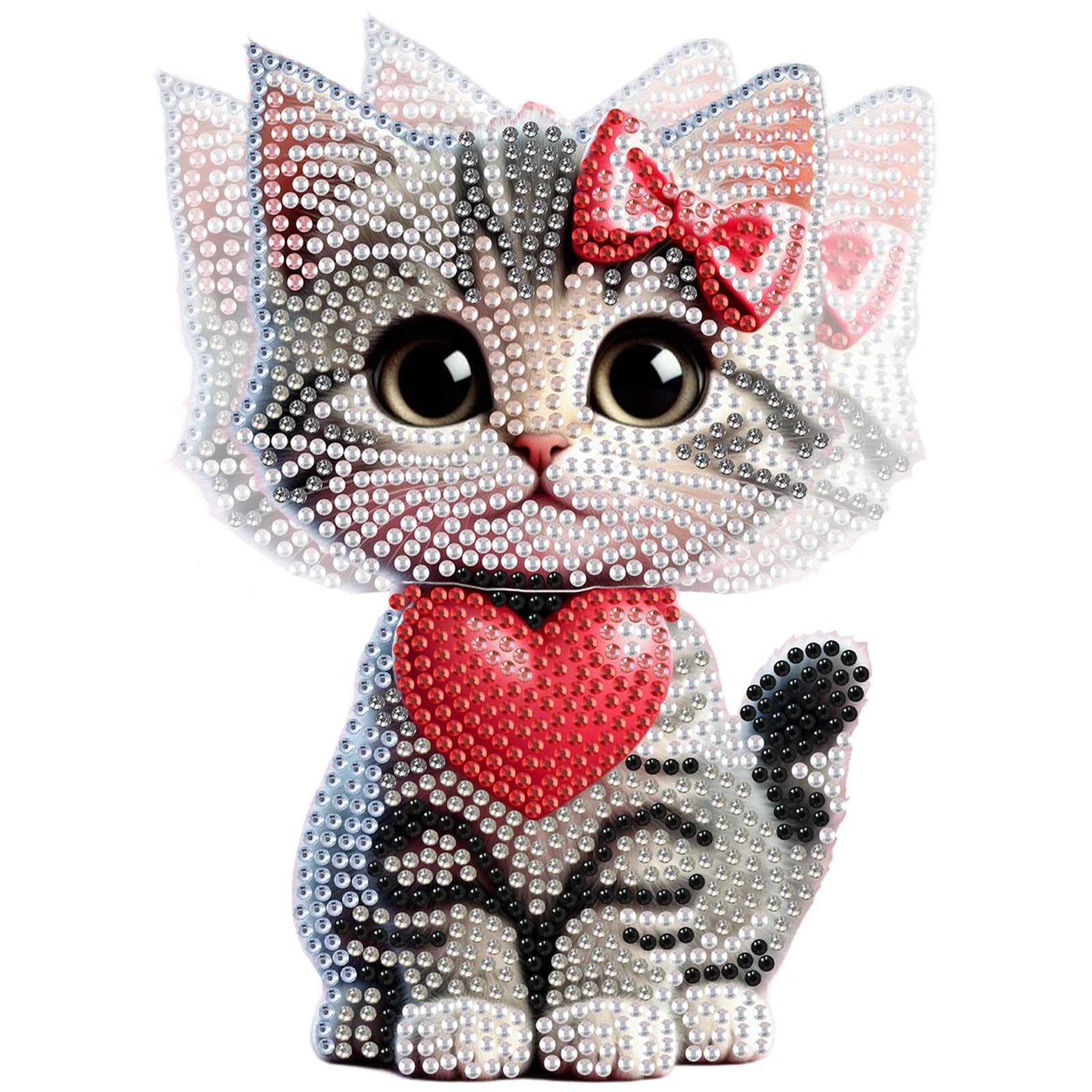 DIY 5D Diamond Art Painting Tabletop Ornament, Interactive Bobblehead Shaking Head Acrylic Decor with Special Shape Gems, Desk Craft Kit for Adults & Beginners(Shaking Head Cat)