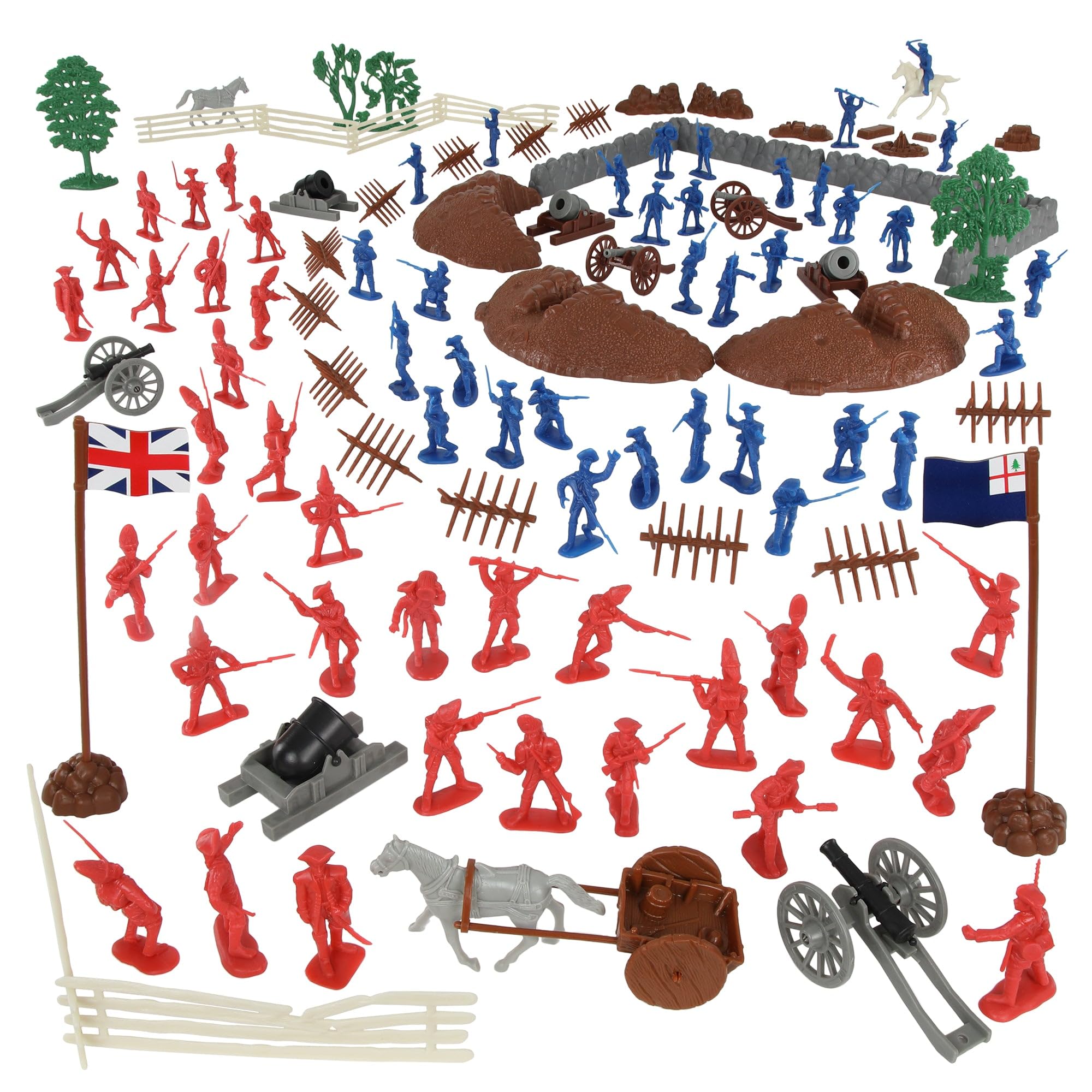 BMC Revolutionary War Battle of Bunker Hill - 115pc Plastic Army Soldier Playset