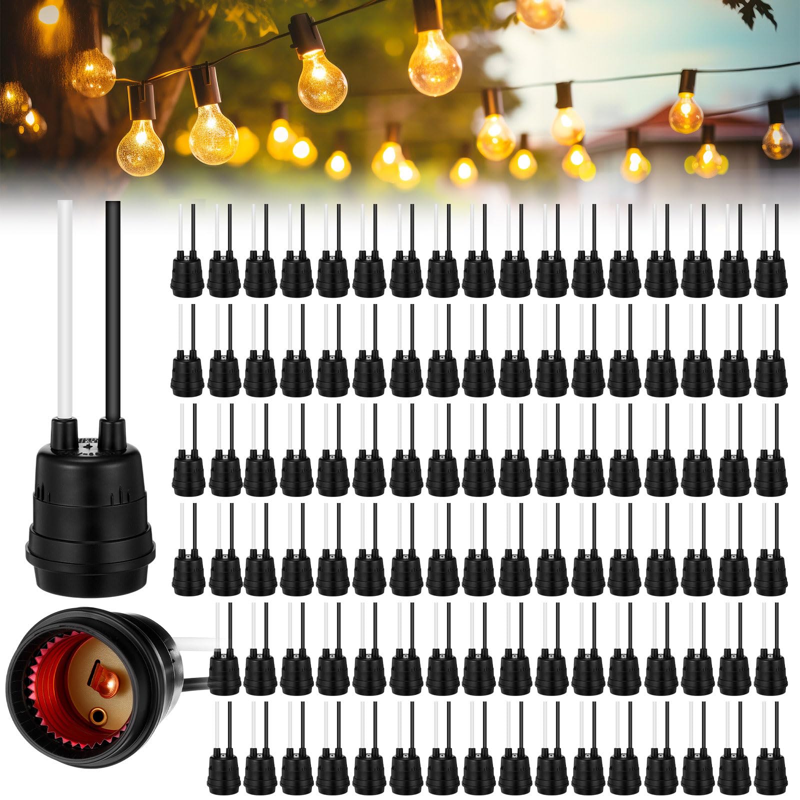 VIHOSE 50 Pigtail Lamp Holders - Waterproof Outdoor Sockets -7 VIHOSE 50 Pigtail Lamp Holders - Waterproof Outdoor Sockets -7