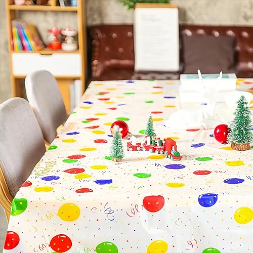 Miniatura 5 de Manteles desechables para fiestas mantel de plástico impermeable de 54 x 108 pulgadas, se utiliza para decoración en bodas, fiestas de cumpleaños,