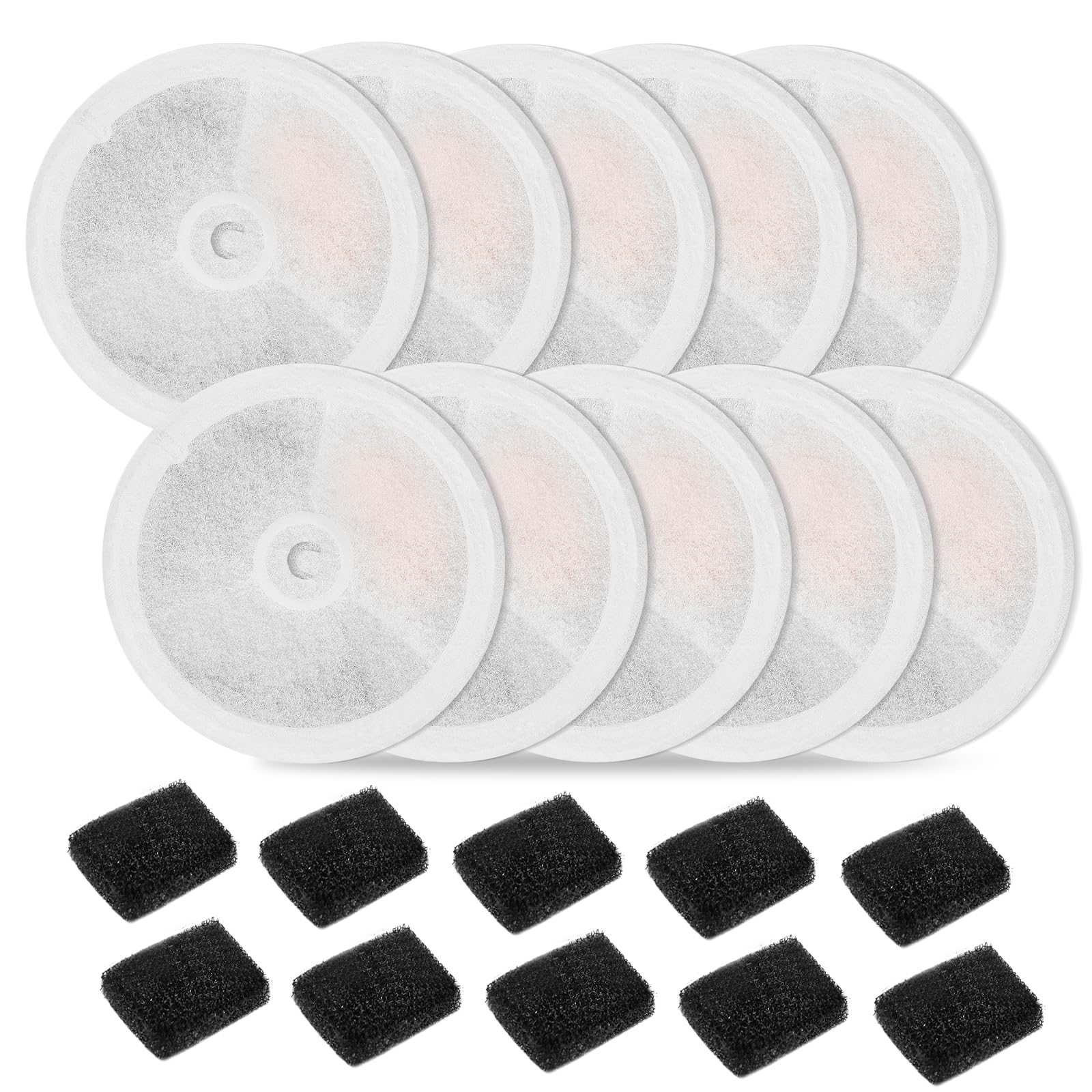 Paquete de 10 filtros de fuente de agua 3.0 para mascotas y gatos, aptos para E versweet Solo 2/Solo SE, E versweet 3 Pro/2S/3, 10 filtros de repuesto y 10 filtros de bomba de espuma reemplazados