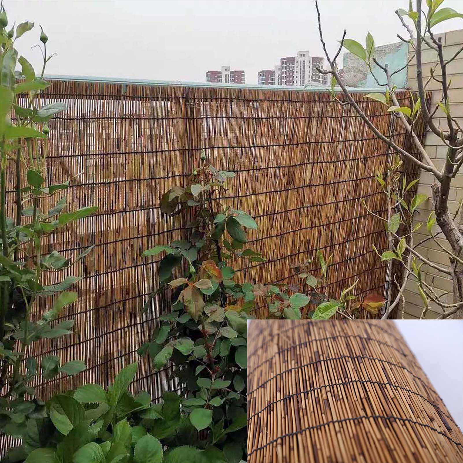 Schermo per La Privacy del Balcone, Stuoia Cannette Ombra Recinzione Esterno Rilegata Pannelli per Recinzione per Terrazze, Tende da Esterno in bambù, Tessuto A Mano, Recinzioni Decorative