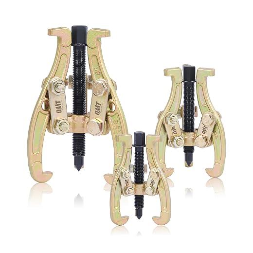Orion Motor Tech Gear Puller Set, 3" 4" 6" 3 Jaw Puller Kit for Pulley Gear Bearing Flywheel Removal, Heavy Duty Pulley Puller with Reversible Jaws 3 pcs Bearing Puller Tool Kit