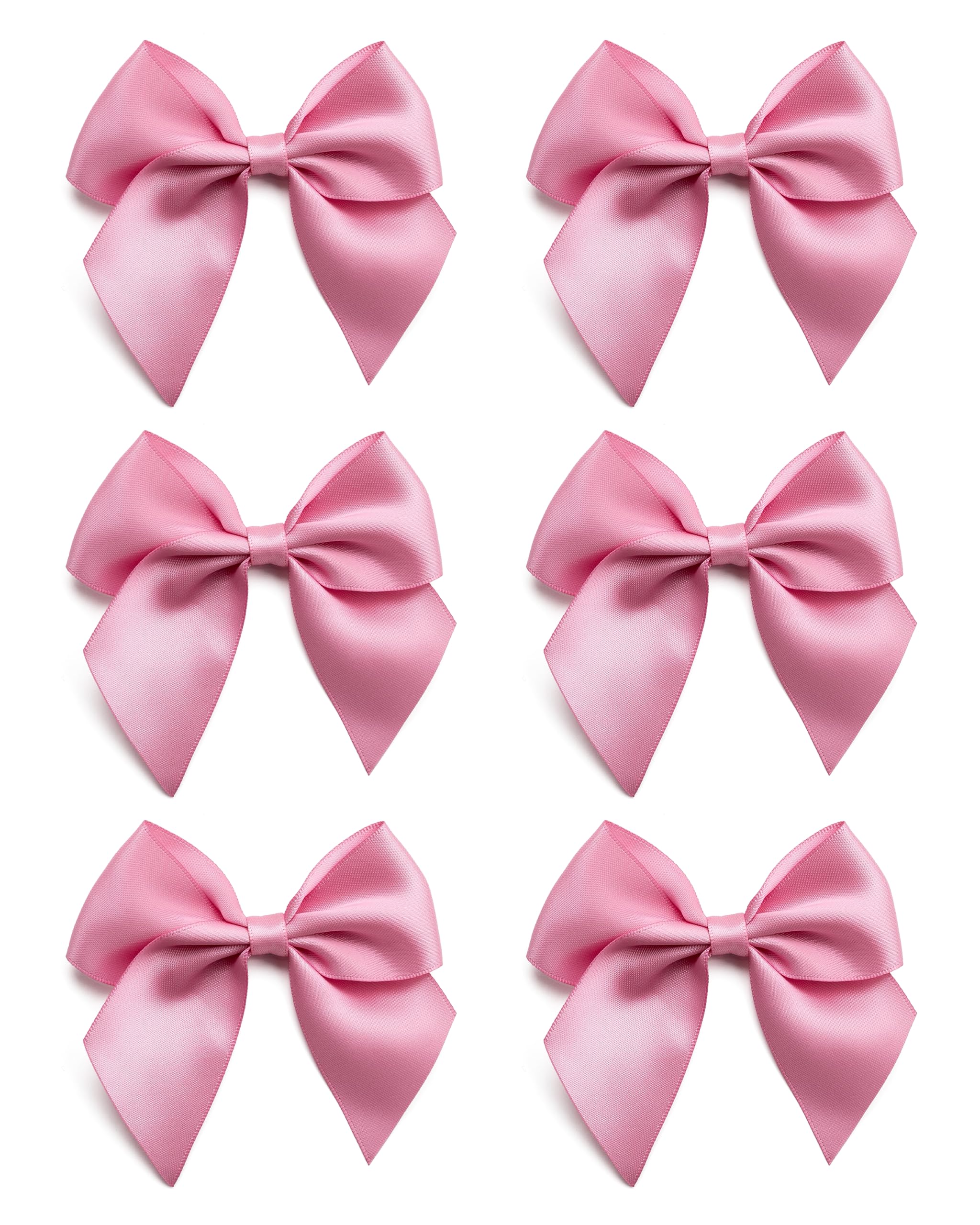 Italian Options Large Satin Ribbon Bows, Self-Adhesive Fabric Bow Decorations for Gift Wrapping, Hampers, Cake Decoration, Hair Bows, Crafts, Crafting, Antique Pink, 12 Pack, 10 cm