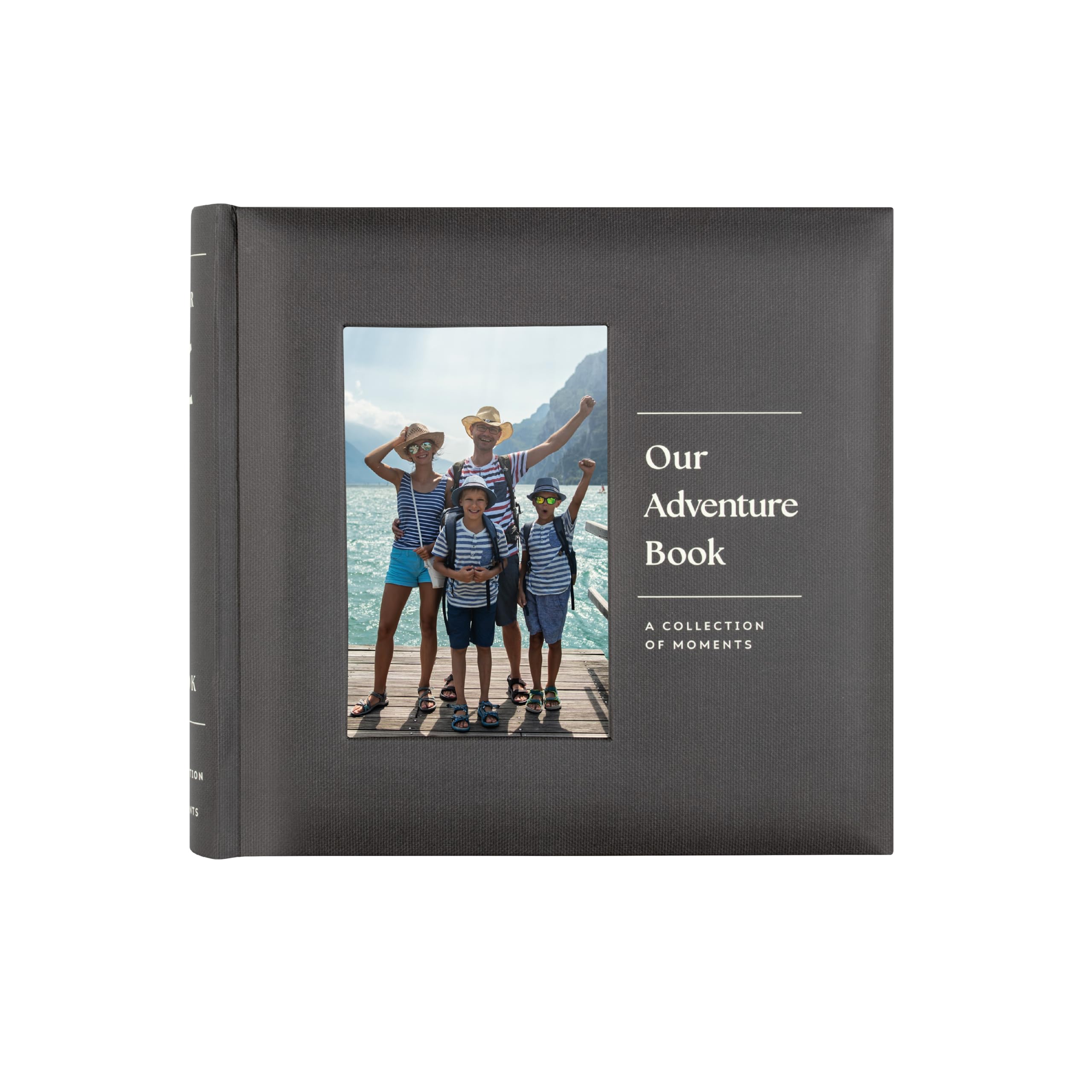 MCS Our Adventure Charcoal Photo Album, 200-Pocket, 4x6, 12x12 Pages
