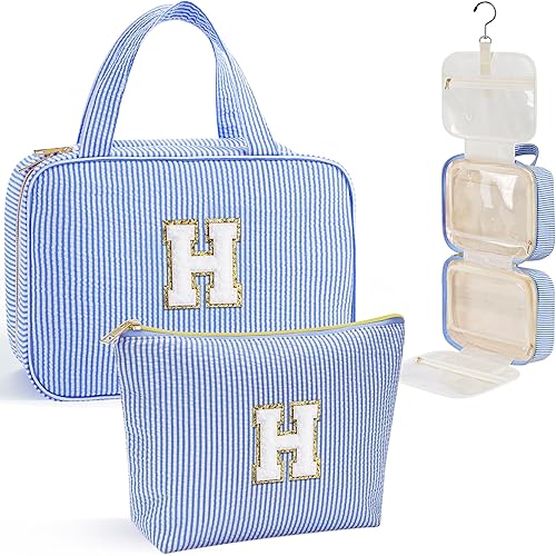 Miniatura 67 de YOOLIFE Neceser colgante para mujer, bolsa de aseo de viaje, bolsa de maquillaje con inicial, regalos de cumpleaños personalizados para mujeres y